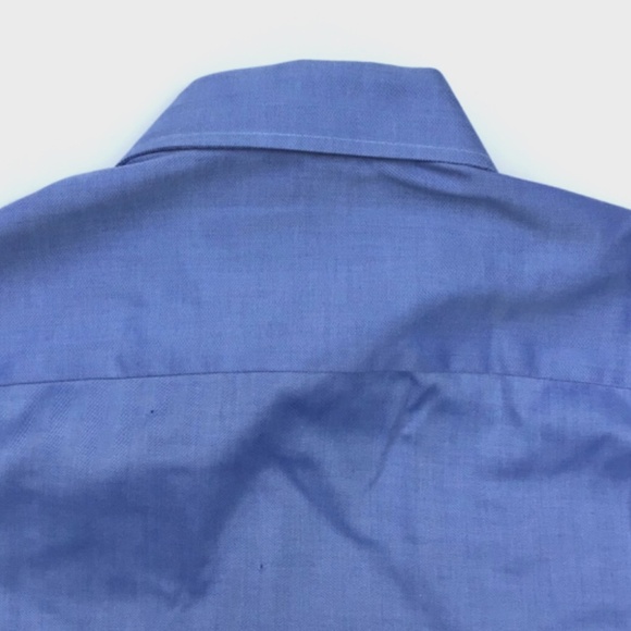 ETON  Slim herringbone  blue  colour , cotton  shirt Sz 15 /38 made in Europe - Picture 4 of 11